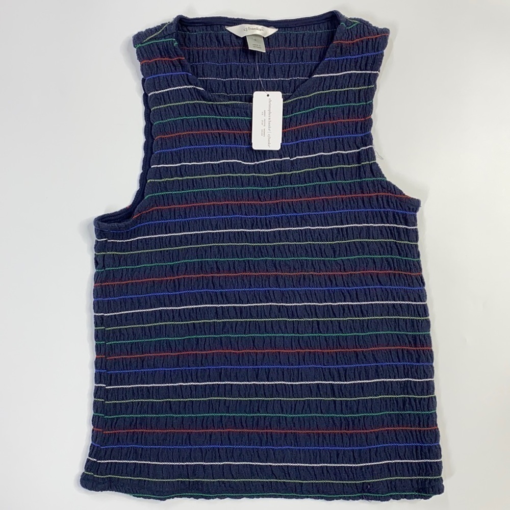 CJ Banks Navy Stretch Short Sleeve Shirt NWT
